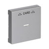 Cover plate with legend Card, Symbol "arrows" with Transparent Calotte for Switch/push button, Hotel card aluminium silver - Platform 63