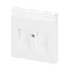 Cover plate with labelling field Keystone 2 gang studio white matt - Platform 63
