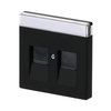 Cover plate with labelling field Keystone 2 gang black matt - Platform 63