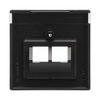 Cover plate with labelling field for data connection housing 2 gang black matt - Platform 63