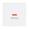 Rocker with legend Heizung with Small Red Calotte for Switch/push button, Single rocker studio white - Platform 63