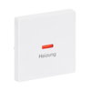 Rocker with legend Heizung with Small Red Calotte for Switch/push button, Single rocker studio white - Platform 63