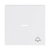 Rocker with legend Symbol "bell" with Small Transparent Calotte for Switch/push button, Single rocker studio white - Platform 63