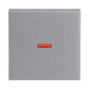 Rocker with Small Red Calotte for Switch/push button, Single rocker aluminium silver - Platform 63