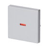 Rocker with Small Red Calotte for Switch/push button, Single rocker aluminium silver - Platform 63
