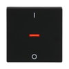 Rocker Characters 0 and 1 with Small Red Calotte for Switch/push button, Single rocker black matt - Platform 63