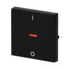 Rocker Characters 0 and 1 with Small Red Calotte for Switch/push button, Single rocker black matt - Platform 63