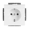 SCHUKO® Socket insert with labelling field with label space studio white - Platform 63