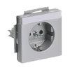 SCHUKO® Socket insert with labelling field with label space aluminium silver - Platform 63