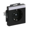 SCHUKO® Socket insert with labelling field with label space black matt - Platform 63