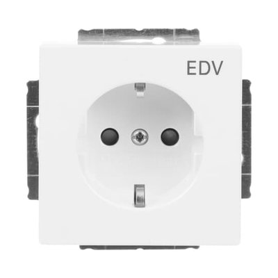 SCHUKO® Socket insert with legend EDV Safety Shutter studio white - Platform 63