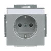 SCHUKO® Socket insert with labelling field Safety Shutter with label space aluminium silver - Platform 63
