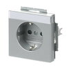 SCHUKO® Socket insert with labelling field Safety Shutter with label space aluminium silver - Platform 63