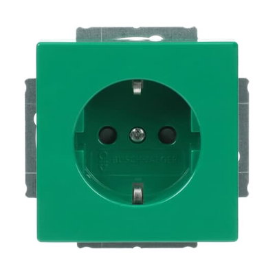 SCHUKO® socket insert Safety Shutter green - Platform 63
