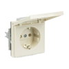 SCHUKO® socket insert with Hinged Lid ivory white - Platform 63