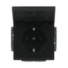 SCHUKO® socket insert Safety Shutter with Hinged Lid without claw black matt - Platform 63