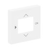 Cover plate with legend Symbols "play, up, down, ok" for Time switch, Room temperature controller, CO2-sensor Central cover plate studio white matt - Platform 63