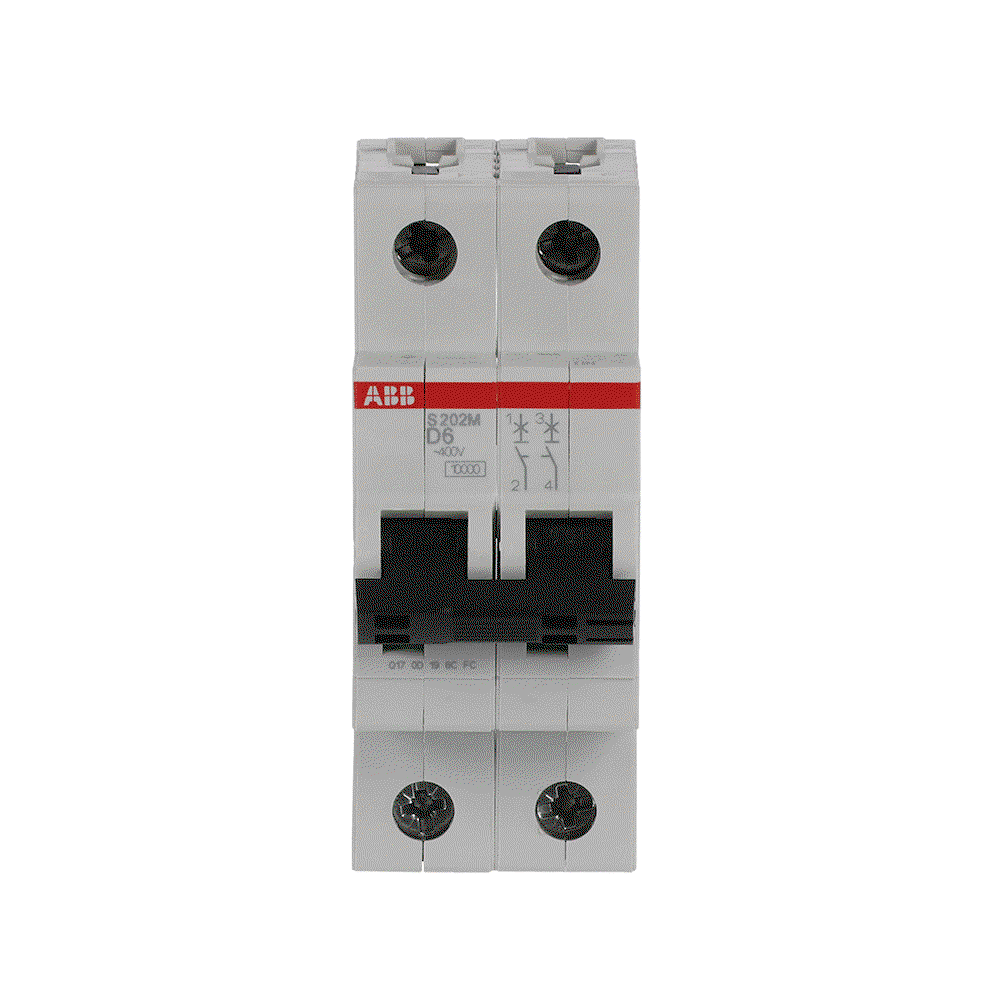 Miniature Circuit Breaker - S200M - 2P - 6 A - D - (AC) 10 kA
