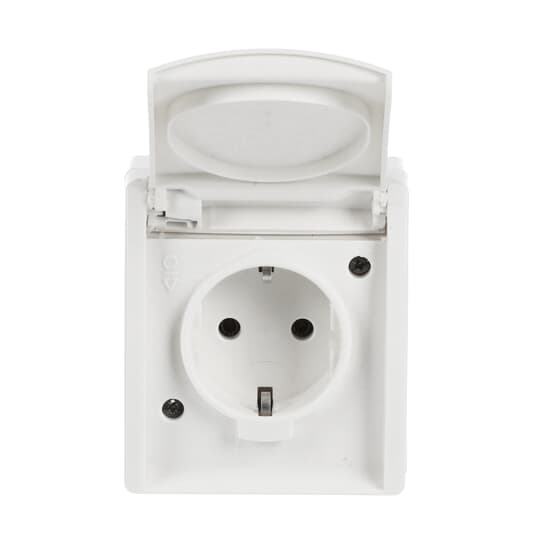 SCHUKO® Socket with labelling field with Hinged Lid 16 A white  - ocean – Image 2 of 2