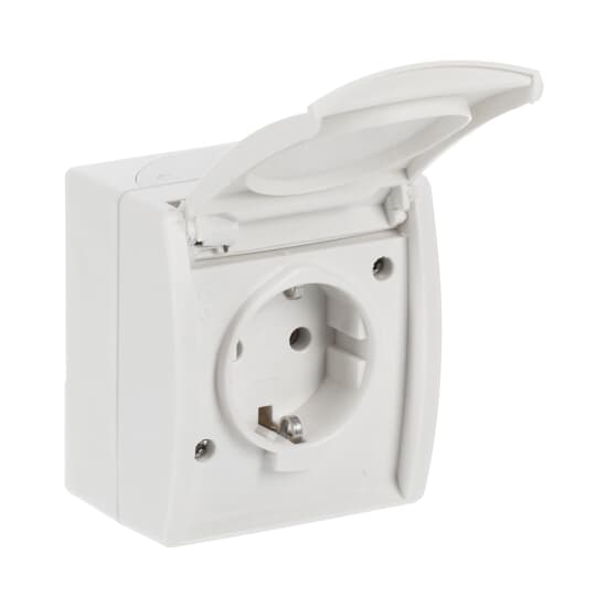 SCHUKO® Socket with labelling field with Hinged Lid 16 A white  - ocean