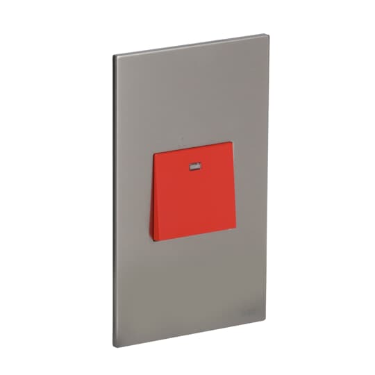 Switch 1-way Double Pole 2-pole switch Stainless steel - Millenium – Image 2 of 3