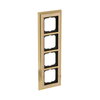 Cover frame 4-gang polished brass decor ivory white - Busch-Dynasty