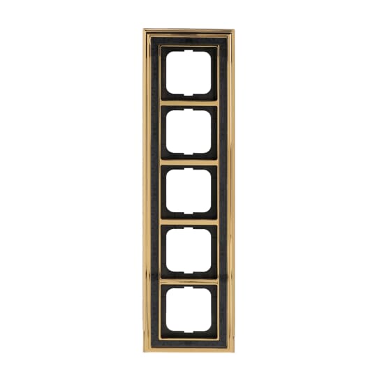 Cover frame 5-gang(s) polished brass decor anthracite - Busch-Dynasty