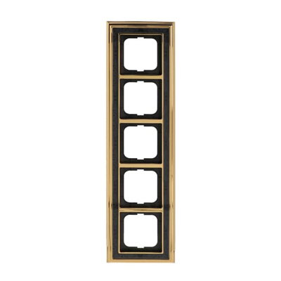 Cover frame 5-gang(s) polished brass decor anthracite - Busch-Dynasty