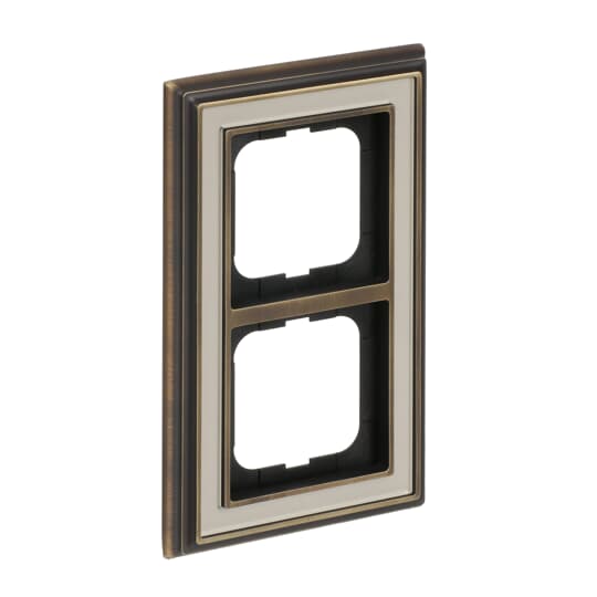 Cover frame 2-gang(s) antique brass ivory white - Busch-Dynasty – Görsel 4 / 5