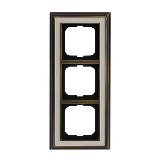 Cover frame 3-gang(s) antique brass ivory white - Busch-Dynasty