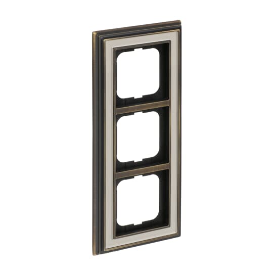 Cover frame 3-gang(s) antique brass ivory white - Busch-Dynasty – Görsel 4 / 5
