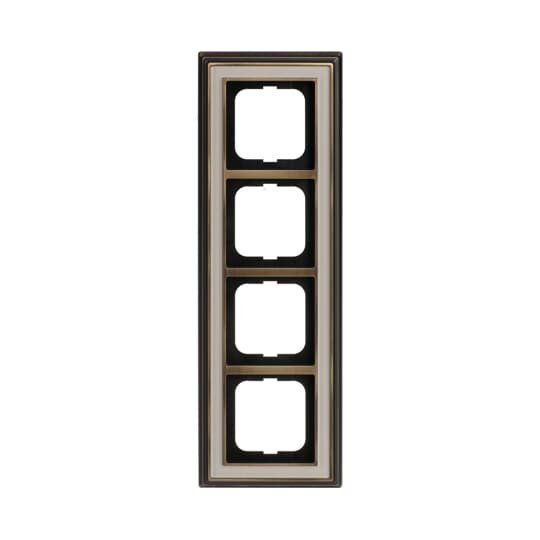 Cover frame 4-gang(s) antique brass ivory white - Busch-Dynasty