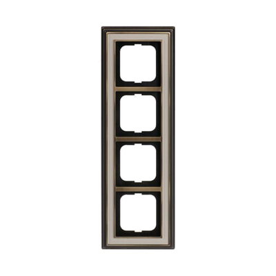 Cover frame 4-gang(s) antique brass ivory white - Busch-Dynasty