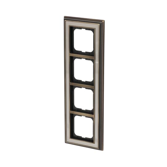 Cover frame 4-gang(s) antique brass ivory white - Busch-Dynasty – Görsel 5 / 5
