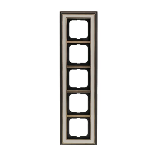 Cover frame 5-gang(s) antique brass ivory white - Busch-Dynasty