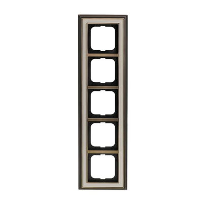 Cover frame 5-gang(s) antique brass ivory white - Busch-Dynasty