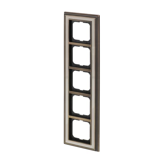 Cover frame 5-gang(s) antique brass ivory white - Busch-Dynasty – Görsel 5 / 5