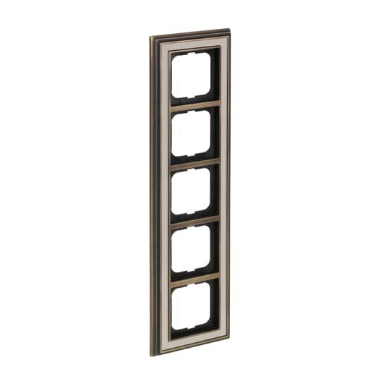 Cover frame 5-gang(s) antique brass ivory white - Busch-Dynasty – Görsel 4 / 5