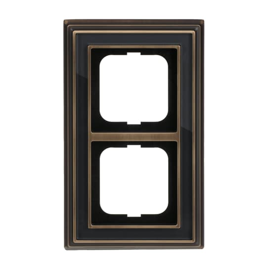 Cover frame 2-gang(s) antique brass anthracite - Busch-Dynasty