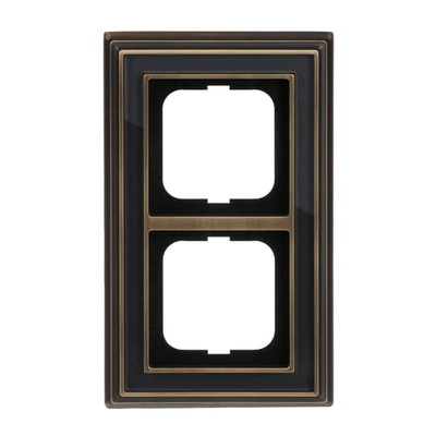 Cover frame 2-gang(s) antique brass anthracite - Busch-Dynasty