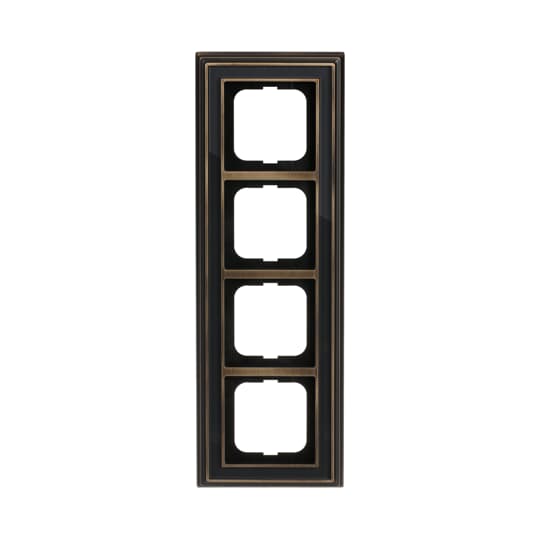 Cover frame 4-gang(s) antique brass anthracite - Busch-Dynasty