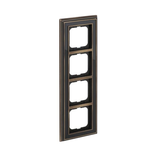 Cover frame 4-gang(s) antique brass anthracite - Busch-Dynasty – Görsel 4 / 5