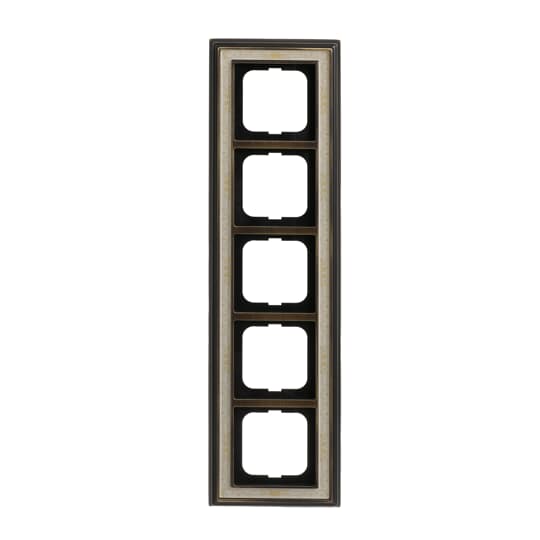 Cover frame 5-gang(s) antique brass decor ivory white - Busch-Dynasty