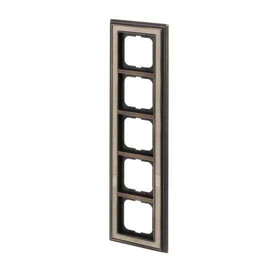 Cover frame 5-gang(s) antique brass decor ivory white - Busch-Dynasty – Görsel 5 / 5