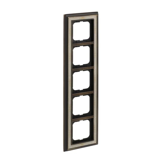 Cover frame 5-gang(s) antique brass decor ivory white - Busch-Dynasty – Görsel 4 / 5