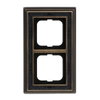 Cover frame 2-gang antique brass decor anthracite - Busch-Dynasty