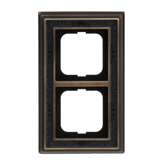 Cover frame 2-gang(s) antique brass decor anthracite - Busch-Dynasty
