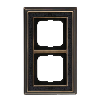 Cover frame 2-gang(s) antique brass decor anthracite - Busch-Dynasty