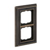 Cover frame 2-gang antique brass decor anthracite - Busch-Dynasty