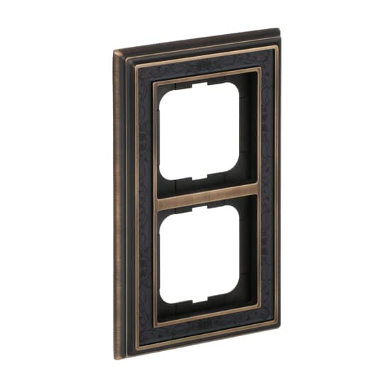 Cover frame 2-gang(s) antique brass decor anthracite - Busch-Dynasty – Görsel 4 / 5